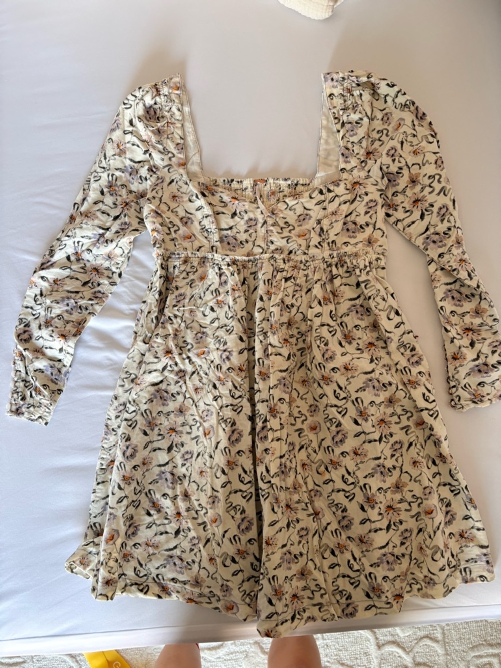 Free People Cream Floral Mini Dress